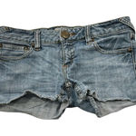Free People Womens Distressed Fray Mid Rise Denim Jean Shorts Size 27 Photo 0