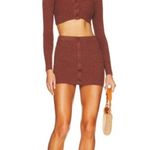 Camila Coelho Alena Metallic Ribbed Mini Skirt Photo 3