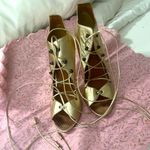 Malone Souliers  Gold Lace-Up Heels Photo 3