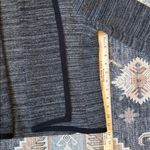 Loft  100% Merino Wool Charcoal Knit Black Trim Cropped Blazer Cardigan Small Photo 8