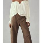 Anthropologie By  Off-The-Shoulder Swing Blouse size Small IVORY Milkmaid Peasant Photo 11