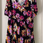 Pioneer Woman V Neck Jersey Tiered Dark Romantic Cottagecore Dress Medium Black Photo 0