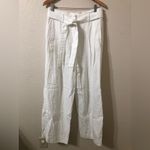 Chico's NWOT Belted Pleated Wide Leg Linen Pants in Alabaster White - Size 1.5 T Photo 1