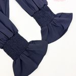 Pomander Place X Tuckernuck Navy Blue Crepe Kenzo Dress Tiered Ruffle Coastal Size M Photo 10