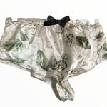 Sleep Shorts Briefs Printed Elastic Waistband Ribbon Details Silver Green Medium Photo 0