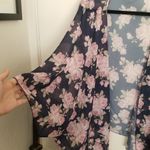 Floral oversized kimono blue and pink women’s size small Photo 3
