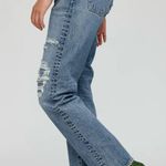 Moussy Vintage Plymouth Straight Blue High Rise Distressed Jeans Women's Size 28 Photo 0