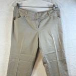 New York Company Stretch Capri Pants Khaki Size 4 Flat Front Cotton Blend Tan Photo 3