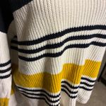 Marled Reunited Clothing Striped Boat Neck Sweater Women's Size L Yellow Navy Photo 1
