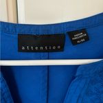 Attention  Blouse Womens ‎ Solid blue Embroidered Trim Cap Sleeve V Neck size XL. Photo 2