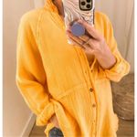 Free People Dreamer Gauze Cotton Papaya Button Down We The Free Large Photo 0