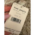 Free People NWT  Vegan Suede Metallic Silver Shimmer Mini Skirt Women's Size 12 Photo 1
