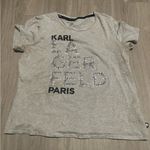 Karl Lagerfeld  Gray Embellished Logo Tee Photo 0