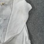 Eileen Fisher Sleeveless Linen Top Women Small White Knit Pocket Collared V-Neck Photo 1