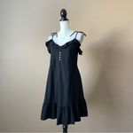 ASOS | Black Ruffle Tie Spaghetti Strap Mini Dress Sz 8 Photo 3