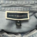 Karen Scott PLUS Sz 1X Denim Chambray Shirt Dress Light Wash Western Cottage Photo 4