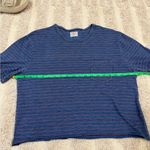 Faherty  pocket tee crewneck short sleeves raw hem cropped oversized top striped Photo 5