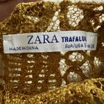 ZARA Trafaluc Lace Velvet Crop Top Mustard Gold Yellow Womens NWOT Photo 5