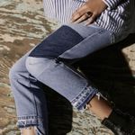 💕NILI LOTAN💕 Franki Patchwork Reworked Crop Jeans ~ Vintage Indigo 26 Blue Photo 7