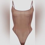 SKIMS Size XL Glissenette Sienna Scoop Neck Sheer Bodysuit Shimmery NWT Photo 3