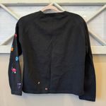 VTG Y2K 2000 Michael‎ Simon Black Cardigan Sweater Gardening Theme Sz Small S Photo 6
