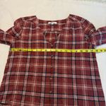 Madewell Plaid Flannel Top Oversized XXS Fall Color Palette Button Front V Neck Photo 5