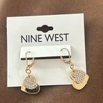 Nine West NWT Gold Heart Earrings Photo 0