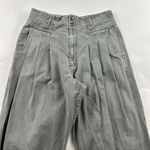 Vintage Essentials Sport Washed Green Canvas Ultra High Rise Pleated Chino 14 Gray Photo 1