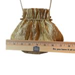 Vintage 80s Vanessa Metallic Gold Purse Long Chain Kiss Lock Evening Puff Pouch Photo 9