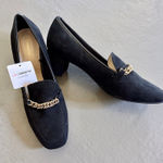 Liz Claiborne Manhattan Black Suede Heeled Loafer Pumps Size 11 NWT Photo 0