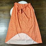 SheIn Orange and White Floral Tie Asymmetrical Hem Skirt Photo 3