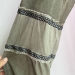 POL ‎ Boho Embroidered Long Sleeve Top Olive Green Size Large Festival Indie Photo 5