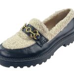 Circus by Sam Edelman  Deana Black Sherpa Slip On Chunky Platform Loafers Shoes 6 Photo 0