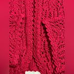 The Limited  pink crochet open front cropped cardigan Photo 2