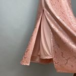 Lulus  Dress Cowl‎ Neck Pink Floral Print Iridescent Size Small Midi Side Slit Photo 11