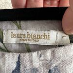 Laura Bianchi Women’s 100% Linen Gray Floral Shirt Made In Italy Size‎ Large Photo 1