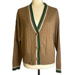 Monrow Wool Cashmere Varsity Camel Lounge Cardigan Sweater Size Small HJ0208 Photo 2