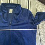 Velvet Y2K Zip Up Jacket size XL Blue Retro Velour Athleisure Streetwear Comfy Photo 6