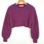 ZARA NWT Wool Alpaca Blend Crop Chunky Knit Striped Balloon Sleeve Crop Sweater Photo 1
