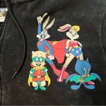 Looney Tunes DC Comics Full Zip Up Hoodie in Black Wash, Junior Sz S Photo 12