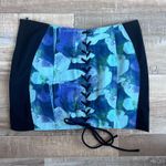 Miaou Corset Mini Skirt Azul Print Size S Blue Photo 3