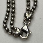 Gucci  Sterling Silver Double Beaded Chain Necklace w/ Logo Bar Pendant- Preowned Photo 5