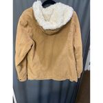 Lee Full Zip Jacket Women's XL Beige Corduroy Long Sleeve Hooded 100% Cotton C6 Photo 6