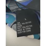 Vintage B Wear Y2K Satin Cami Babydoll Tank Top Fairy L Blue Black Swirl Empire Size L Photo 4