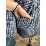 blazer blue geometric double knit polyester blue Size L Photo 3