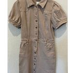 Wash Lab Denim Puff Sleeve Denim Dress Size Medium Brown Photo 8