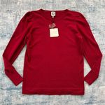 Anne Klein Tuck Shoulder Cotton & Cashmere Crewneck Sweater In Titan Red S Photo 6