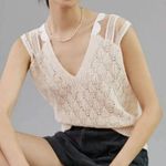 Anthropologie NWTs Maeve For  Lace Sleeve Sweater Top One Size Photo 0
