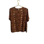 Worthington  Woman Top Womens 1X Extra Grande Leopard Print Round Neck Blouse Photo 1