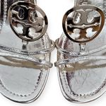 Tory Burch Metallic Capri Miller Logo Wedge Sandals Size 9.5 Gold Photo 8